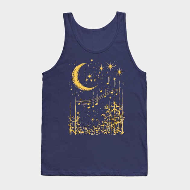 Melodies in the Moonlight – Mystical Music and Nature Fusion Tank Top by TuncGK