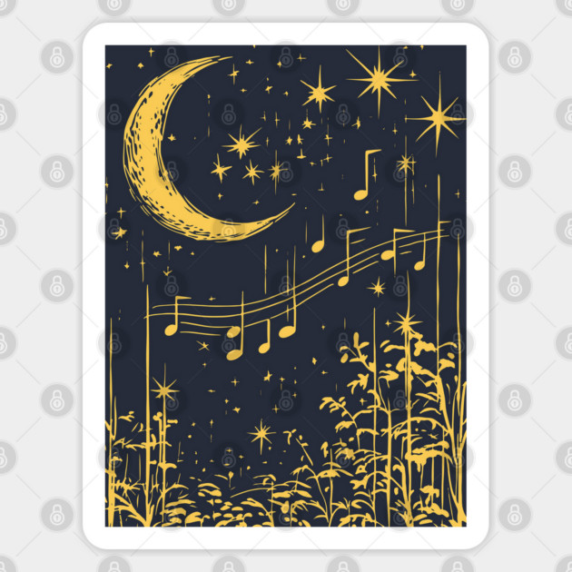 Melodies in the Moonlight – Mystical Music and Nature Fusion Sticker by TuncGK