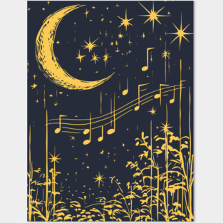 Melodies in the Moonlight – Mystical Music and Nature Fusion Posters and Art