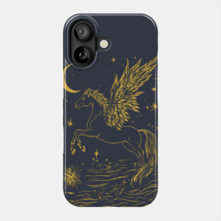 Winged Pegasus Under the Moon – Celestial Flight of Dreams Phone Case