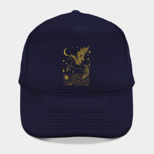 Winged Pegasus Under the Moon – Celestial Flight of Dreams Hat