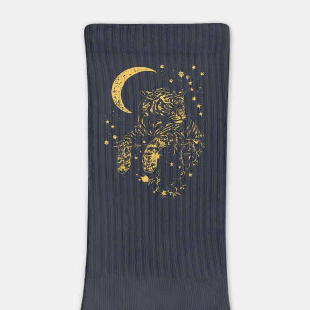 Moonlit Tiger Resting in the Night – Celestial Strength and Serenity by TuncGK