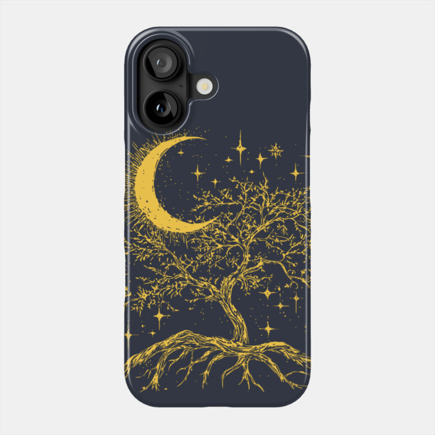 Celestial Tree of Life – Cosmic Roots and Branches of Eternity Phone Case by TuncGK