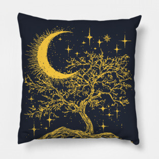 Celestial Tree of Life – Cosmic Roots and Branches of Eternity Pillow