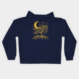 Celestial Tree of Life – Cosmic Roots and Branches of Eternity Kids Hoodie