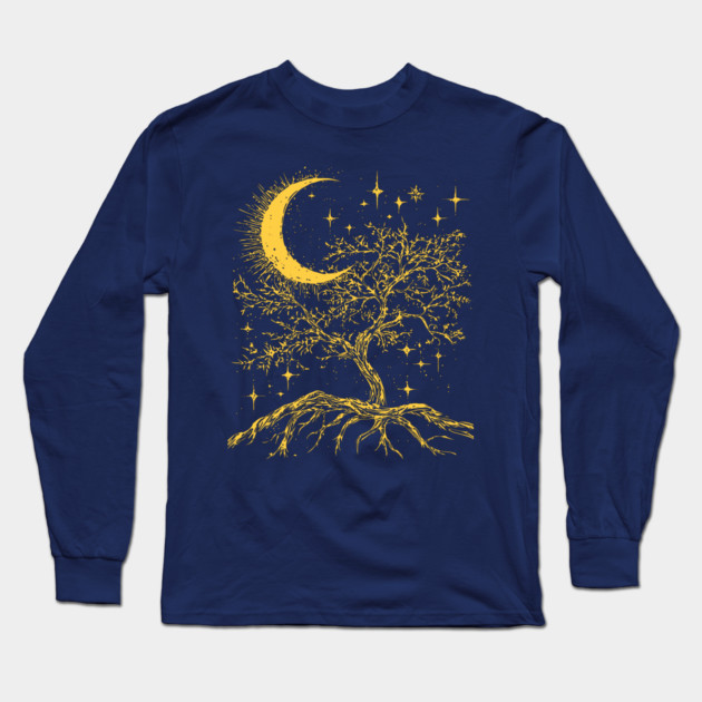 Celestial Tree of Life – Cosmic Roots and Branches of Eternity Long Sleeve T-Shirt by TuncGK