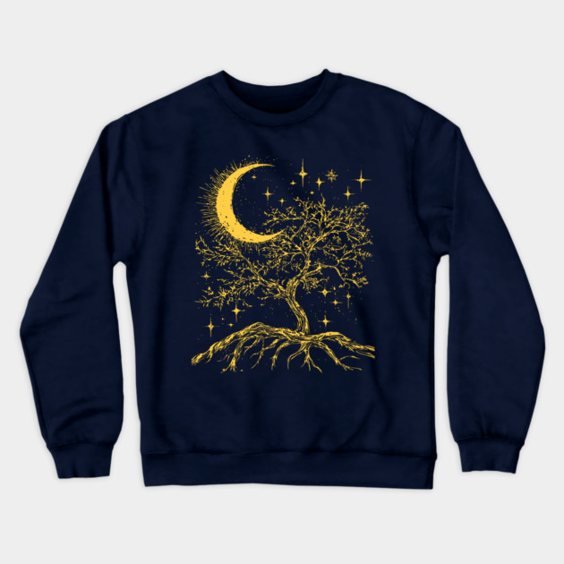Celestial Tree of Life – Cosmic Roots and Branches of Eternity Crewneck Sweatshirt by TuncGK
