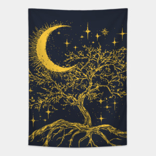 Celestial Tree of Life – Cosmic Roots and Branches of Eternity Tapestry