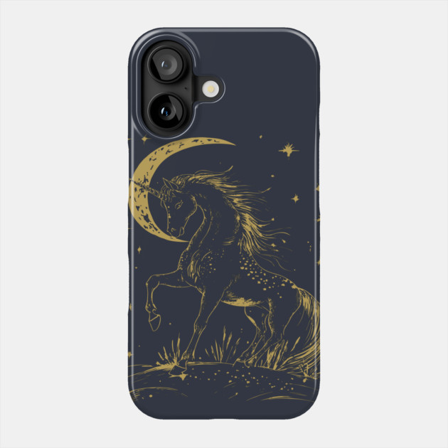 Mystical Unicorn Under the Moon – Celestial Fantasy and Magic Phone Case by TuncGK