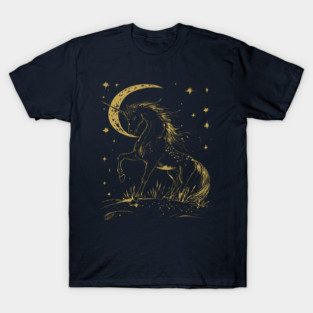 Mystical Unicorn Under the Moon – Celestial Fantasy and Magic T-Shirt