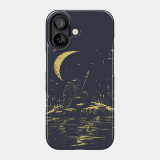 Celestial Warrior at Rest – Mystical Strength and Reflection Phone Case