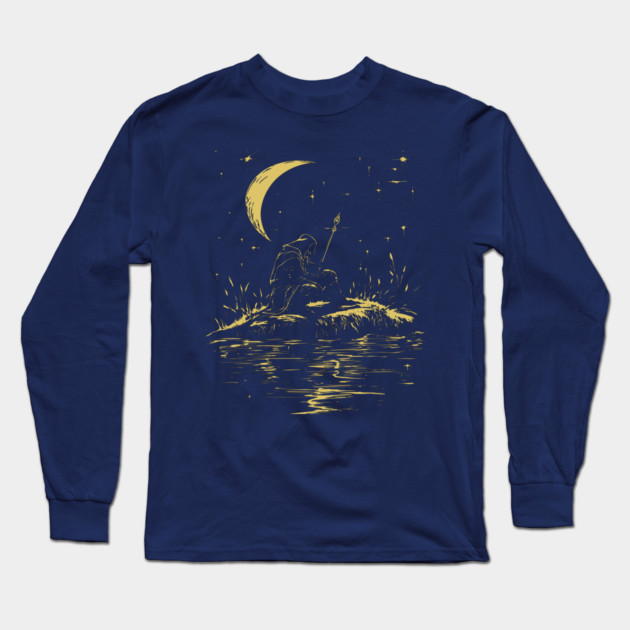 Celestial Warrior at Rest – Mystical Strength and Reflection Long Sleeve T-Shirt by TuncGK