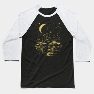 Celestial Warrior at Rest – Mystical Strength and Reflection Baseball T-Shirt