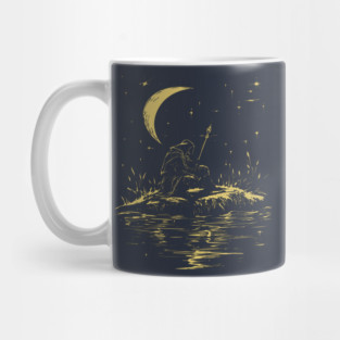 Celestial Warrior at Rest – Mystical Strength and Reflection Mug