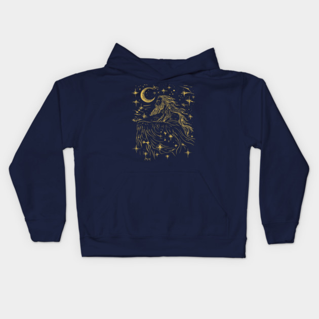 Celestial Zeus Over the Stars – Mythical God of the Heavens Kids Hoodie by TuncGK