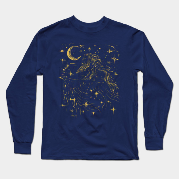 Celestial Zeus Over the Stars – Mythical God of the Heavens Long Sleeve T-Shirt by TuncGK