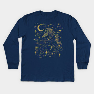 Celestial Zeus Over the Stars – Mythical God of the Heavens Kids Long Sleeve T-Shirt