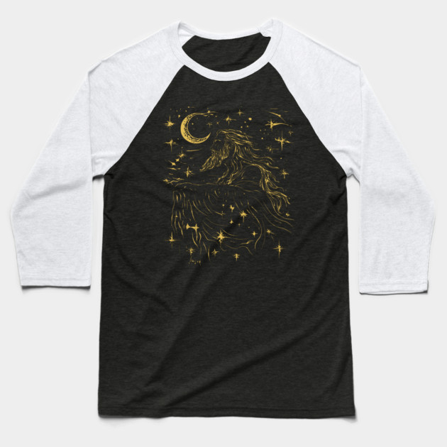 Celestial Zeus Over the Stars – Mythical God of the Heavens Baseball T-Shirt by TuncGK