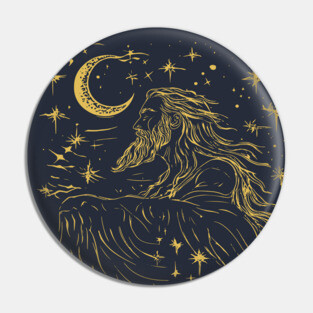 Celestial Zeus Over the Stars – Mythical God of the Heavens Pin