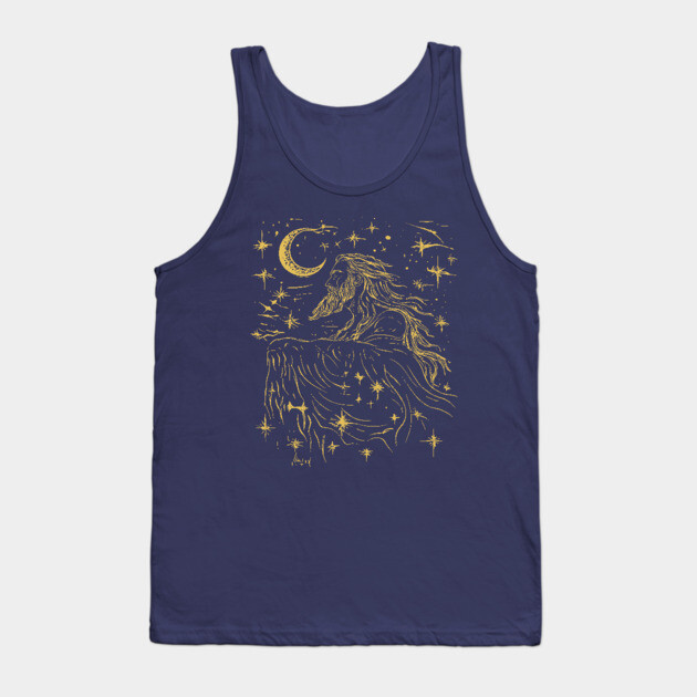 Celestial Zeus Over the Stars – Mythical God of the Heavens Tank Top by TuncGK