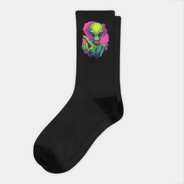 Cosmic Command: The Pointing Alien Socks by Steve
