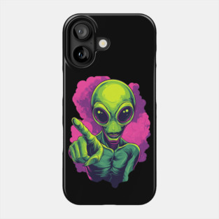 Cosmic Command: The Pointing Alien Phone Case
