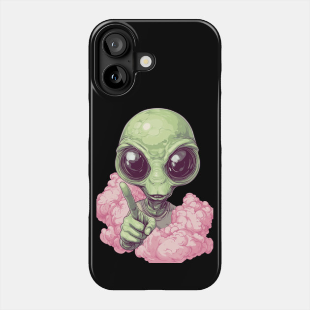 Cosmic Command: The Pointing Alien Phone Case by Steve