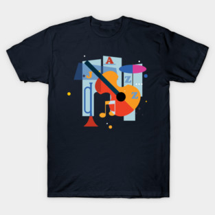 Abstract Jazz Music Design T-Shirt
