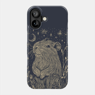 Celestial Capybara in Moonlit Tranquility – Gentle Nature Spirit Phone Case