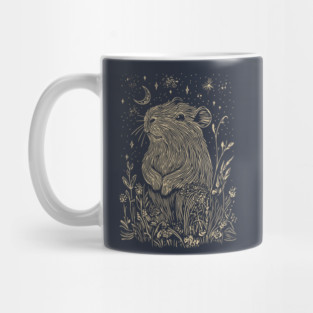Celestial Capybara in Moonlit Tranquility – Gentle Nature Spirit Mug