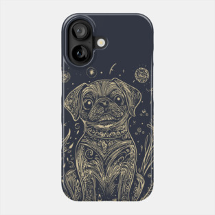 Celestial Dog Under the Stars – Loyal Companion in Lunar Light Phone Case