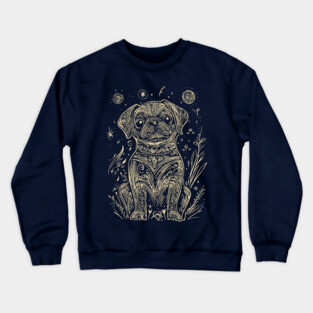 Celestial Dog Under the Stars – Loyal Companion in Lunar Light Crewneck Sweatshirt