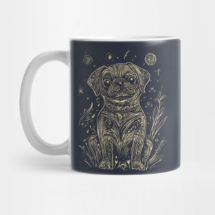 Celestial Dog Under the Stars – Loyal Companion in Lunar Light Mug