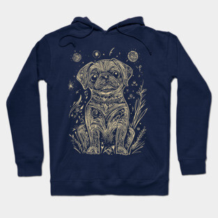 Celestial Dog Under the Stars – Loyal Companion in Lunar Light Hoodie