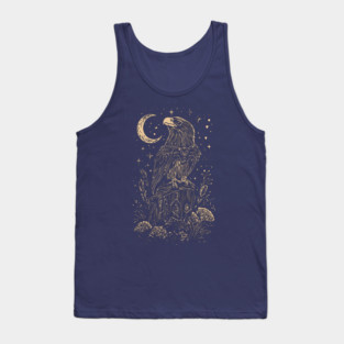 Celestial Eagle in Flight – Lunar Majesty and Freedom Tank Top