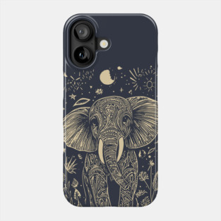 Mystical Elephant Beneath the Moon – Celestial Wisdom and Strength Phone Case