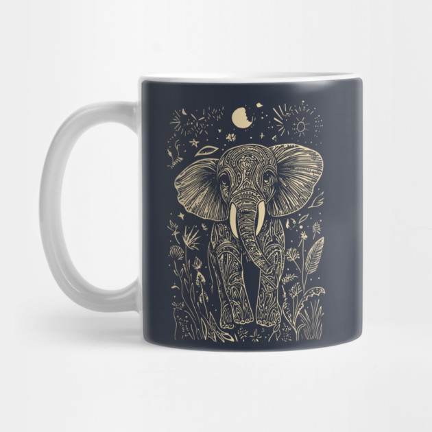 Mystical Elephant Beneath the Moon – Celestial Wisdom and Strength by TuncGK