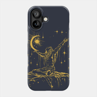 "Celestial Enlightenment – Mystical Man Reaching for the Stars Phone Case