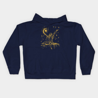 "Celestial Enlightenment – Mystical Man Reaching for the Stars Kids Hoodie