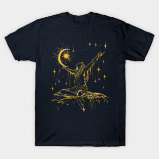 "Celestial Enlightenment – Mystical Man Reaching for the Stars T-Shirt