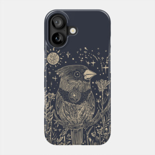 Celestial Red Cardinal – Spirit Messenger of the Moon Phone Case
