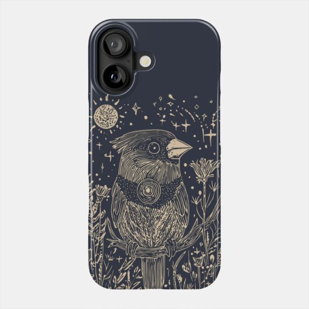 Celestial Red Cardinal – Spirit Messenger of the Moon Phone Case by TuncGK