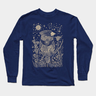 Celestial Red Cardinal – Spirit Messenger of the Moon Long Sleeve T-Shirt