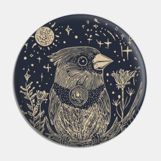 Celestial Red Cardinal – Spirit Messenger of the Moon Pin