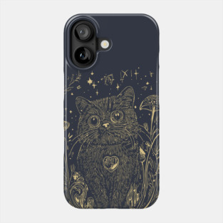 Celestial Scottish Fold Cat – Mystical Feline Under the Stars Phone Case