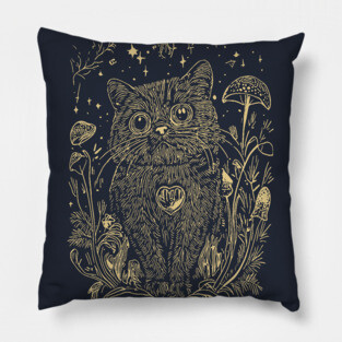 Celestial Scottish Fold Cat – Mystical Feline Under the Stars Pillow