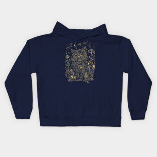 Celestial Scottish Fold Cat – Mystical Feline Under the Stars Kids Hoodie