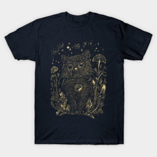 Celestial Scottish Fold Cat – Mystical Feline Under the Stars T-Shirt