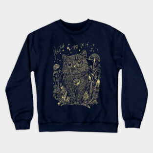 Celestial Scottish Fold Cat – Mystical Feline Under the Stars Crewneck Sweatshirt