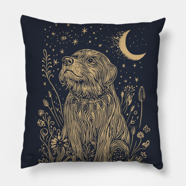 Celestial Shepherd – Guardian of the Night’s Cosmic Realm Pillow by TuncGK
